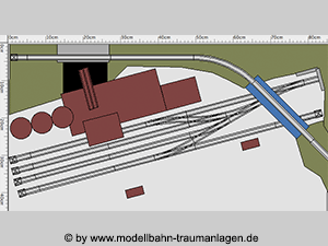 Vorschau Gleisplan Spur N, Rangieranlage 85 x 45 cm