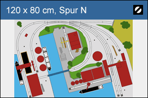 Vorschau Gleisplan Spur N Hafen 120 x 80 cm, Rangieranlage