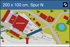 Vorschau Gleisplan Spur N 2 Meter x 1 Meter