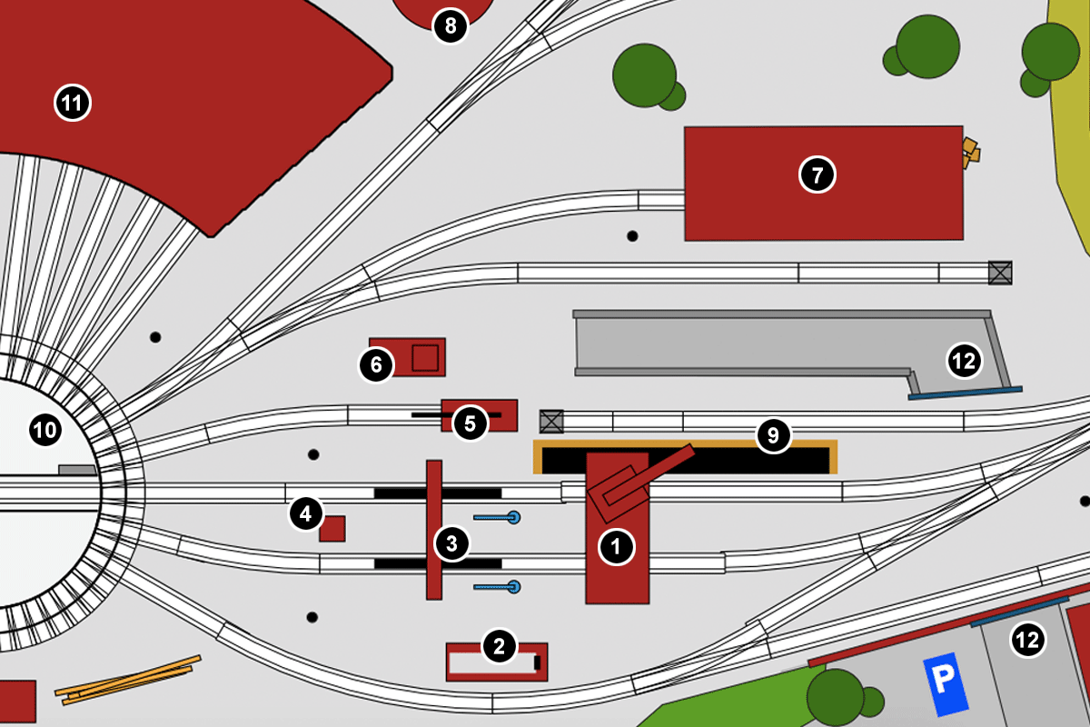 Gleisplan Bahnbetriebswerk Spur H0