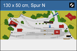 Vorschau Anfänger Gleisplan Spur N 130 x 50 cm