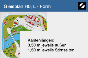 Vorschau Gleisplan Spur H0 3 Meter in L-Form