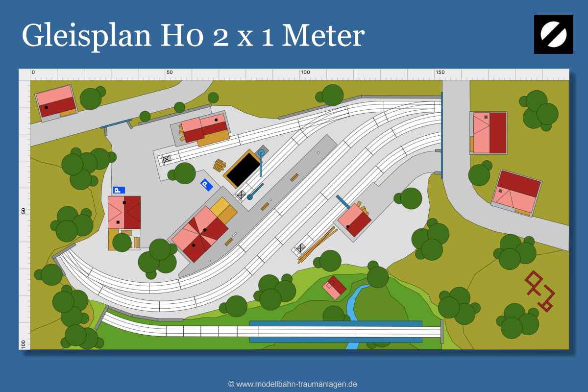 Gleisplan H0 2m x 1m