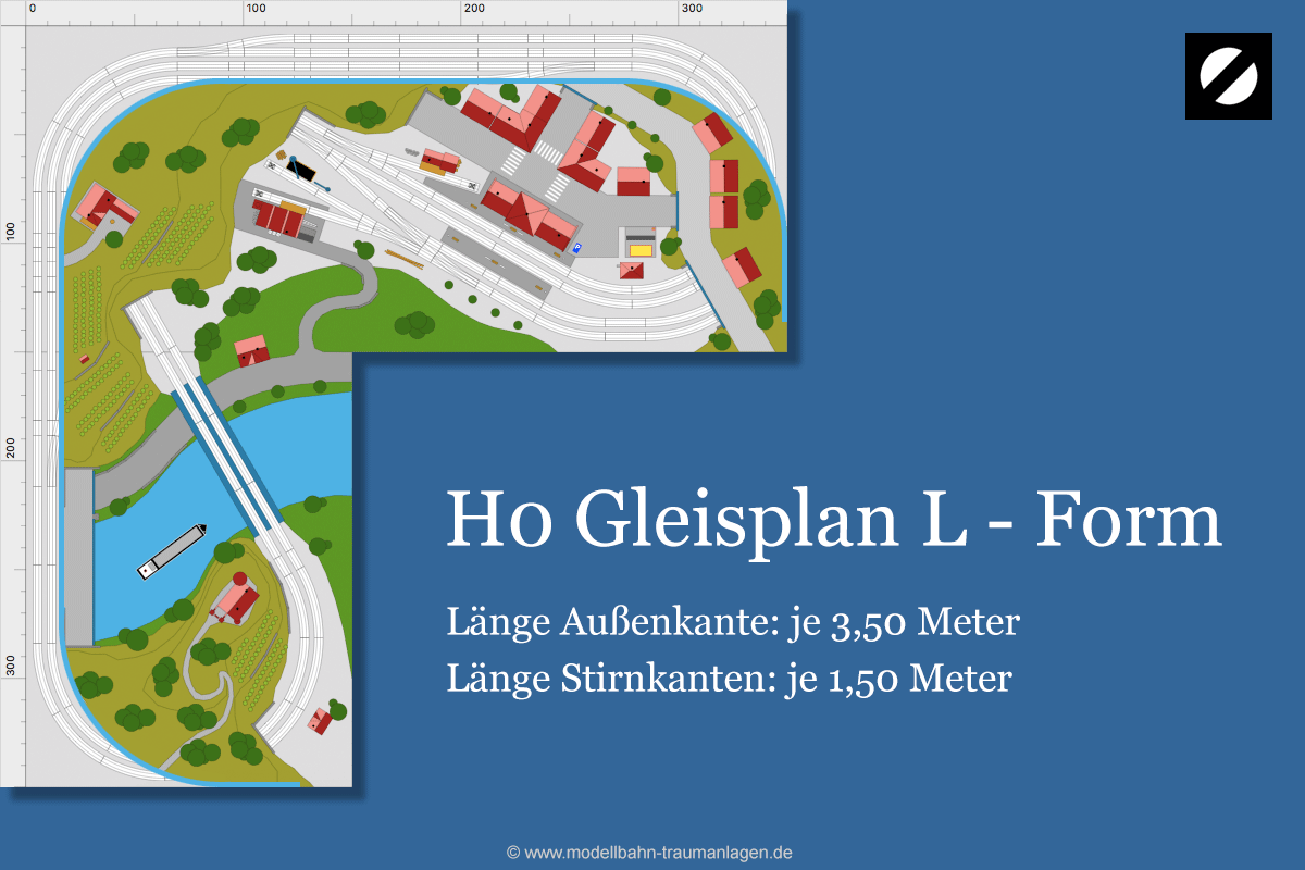 Gleisplan H0 in L-Form