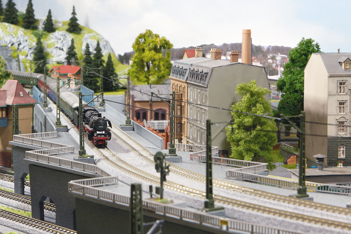 Gleise Spur N mit Betonschwellen Optik